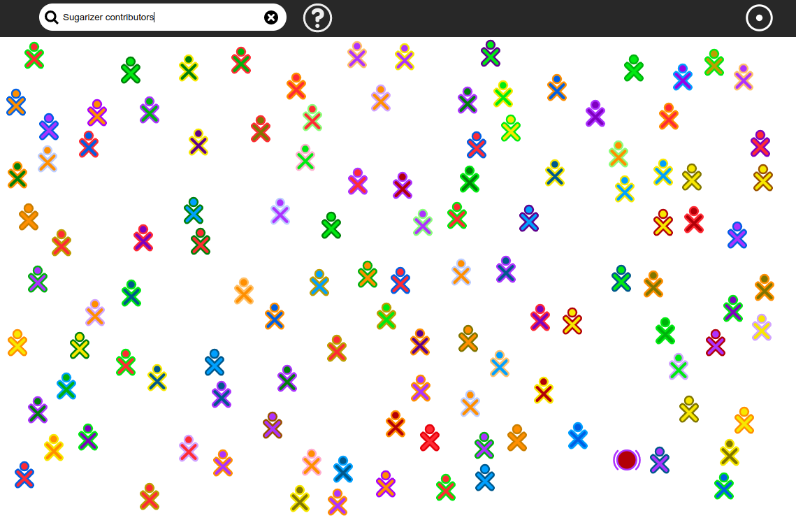 A mosaic of colors in the network view